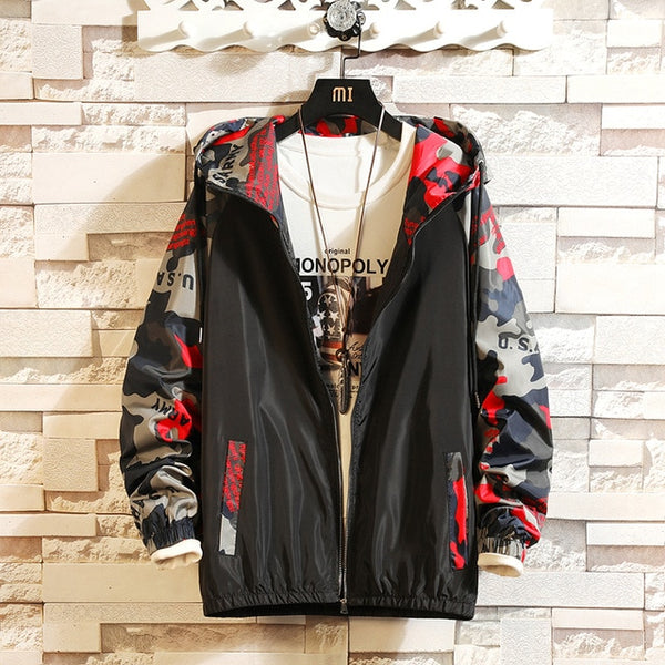 Windbreaker Jacket Red Camo